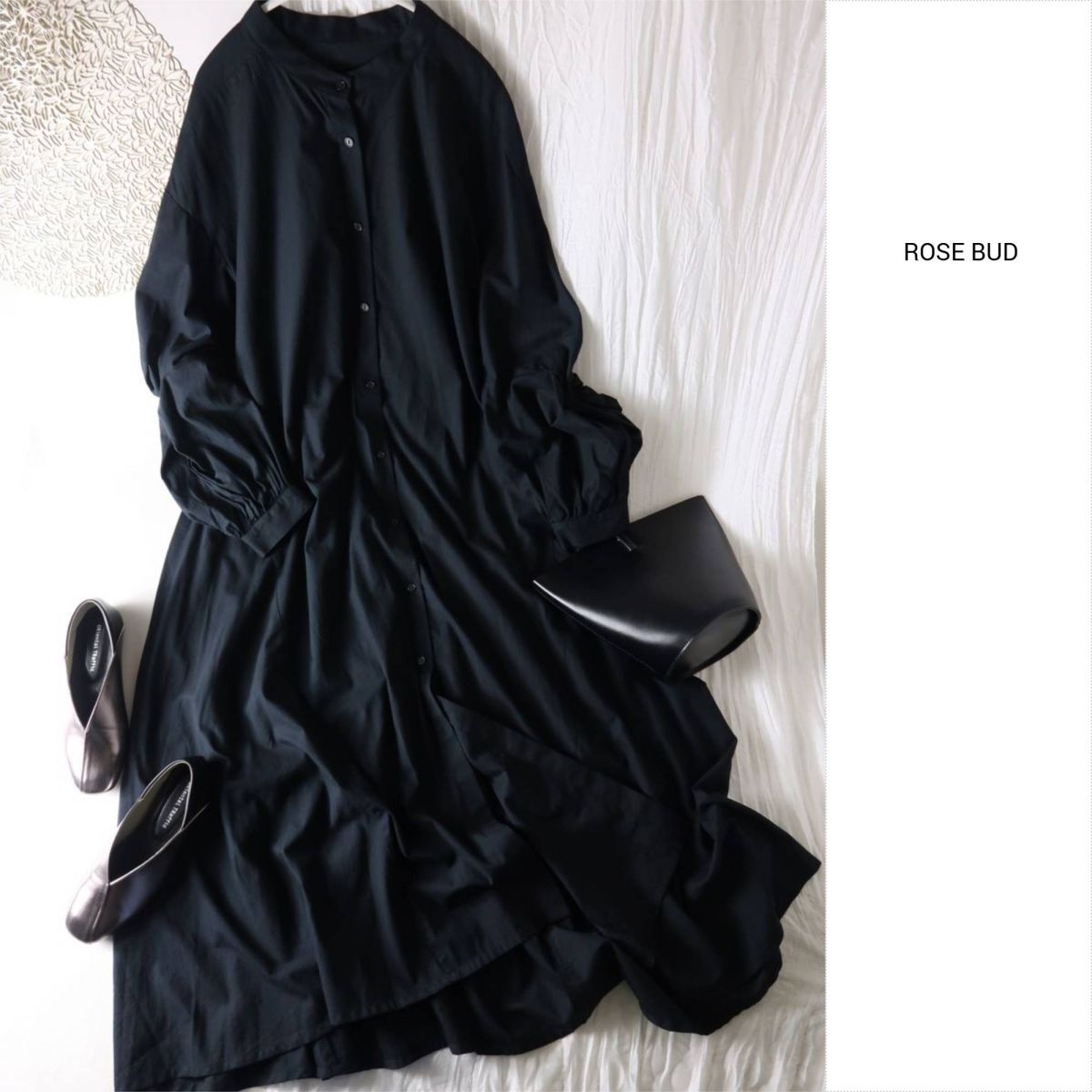 1.3万☆ローズバッド ROSE BUD☆洗える ボリュームワンピース Fサイズ☆E-M 5893拍卖