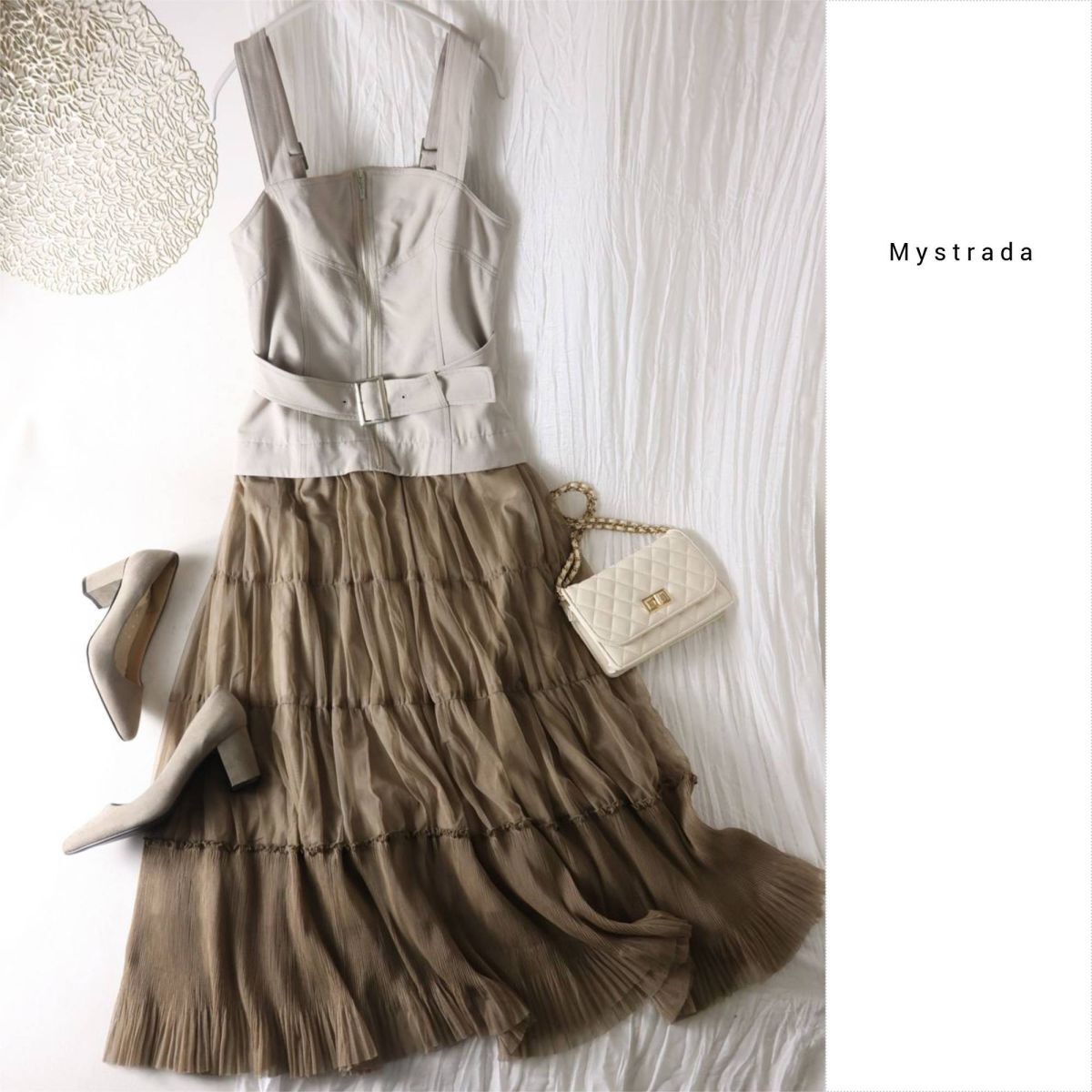 2.6万☆マイストラーダ Mystrada☆ビスチェ×チュールレイヤードワンピース 36サイズ☆E-M 5890拍卖