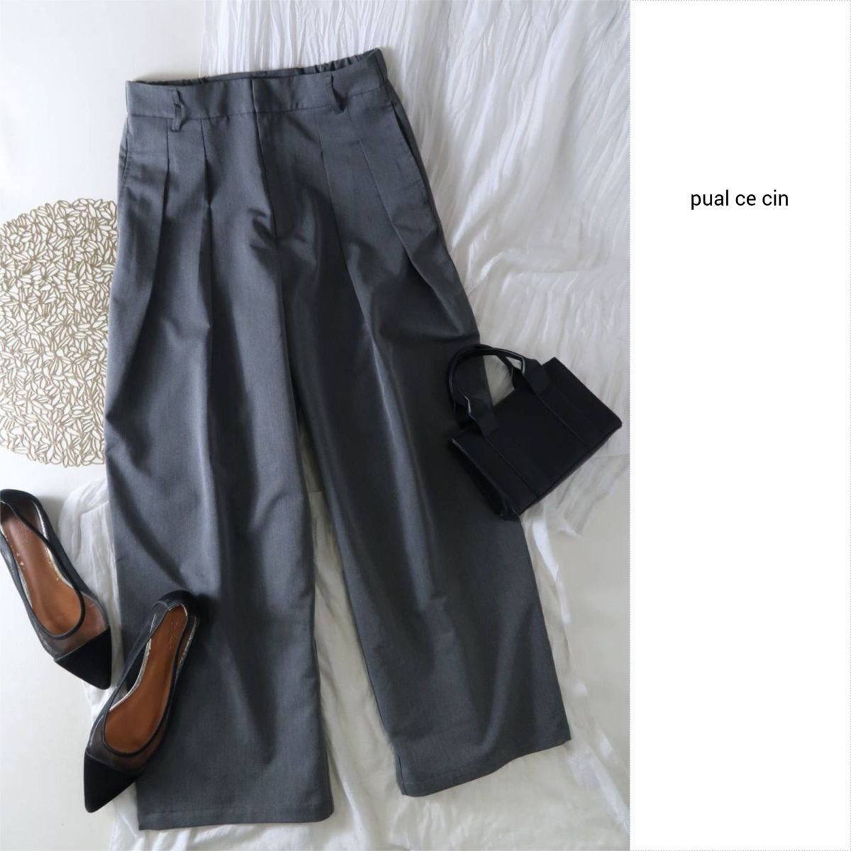 2024AW☆ピュアルセシン pual ce cin☆洗える ツータックスラックスパンツ Fサイズ☆R-O 5729拍卖