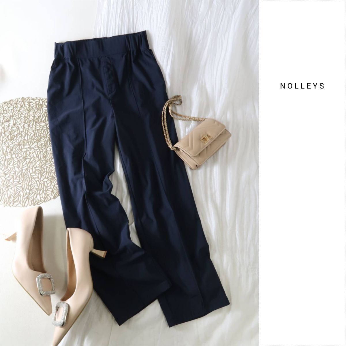 1.5万☆2023年☆ノーリーズ NOLLEYS☆洗える アクティビティシリーズ《高機能素材》UVカットピンタックパンツ 36サイズ 日本製☆M-B 5826拍卖