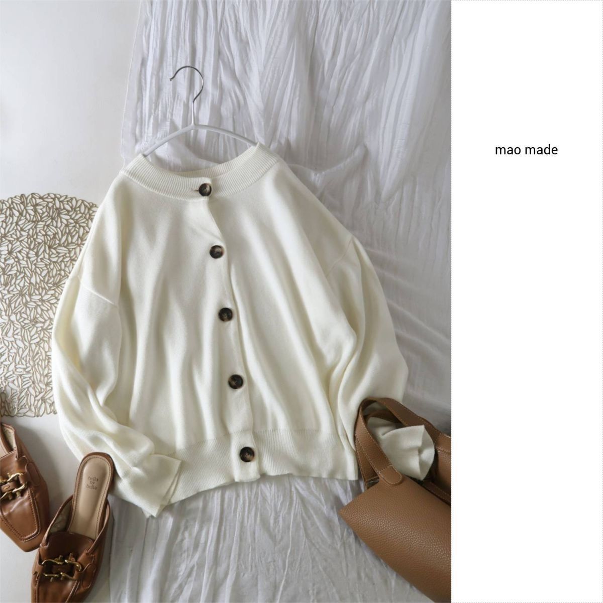 マオメイド mao made☆洗える オーバーサイズ カーディガン Fサイズ 日本製☆A-O 5830拍卖