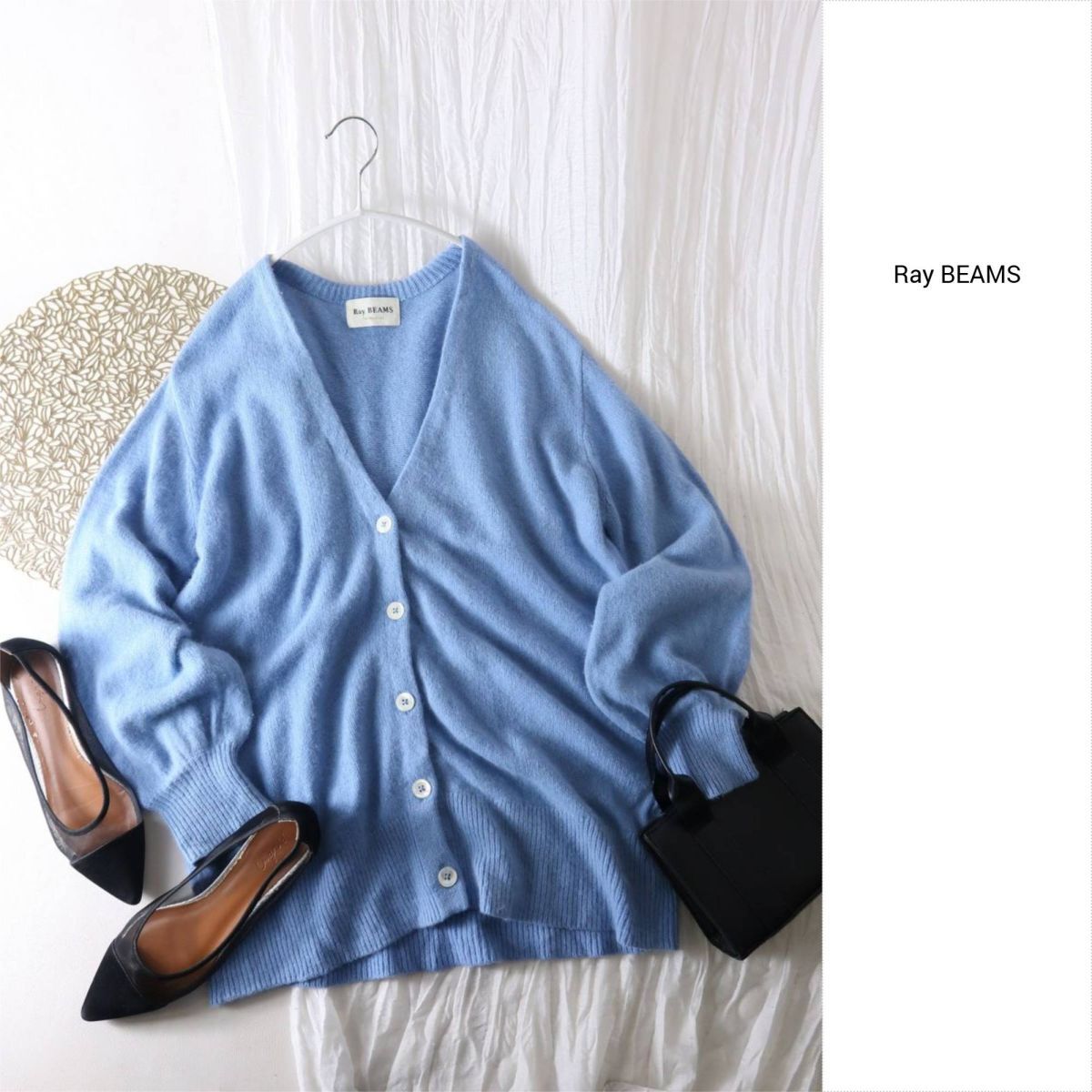 1.7万☆ビームス Ray BEAMS☆フラッフィー Vネック カーディガン☆A-O 5924拍卖