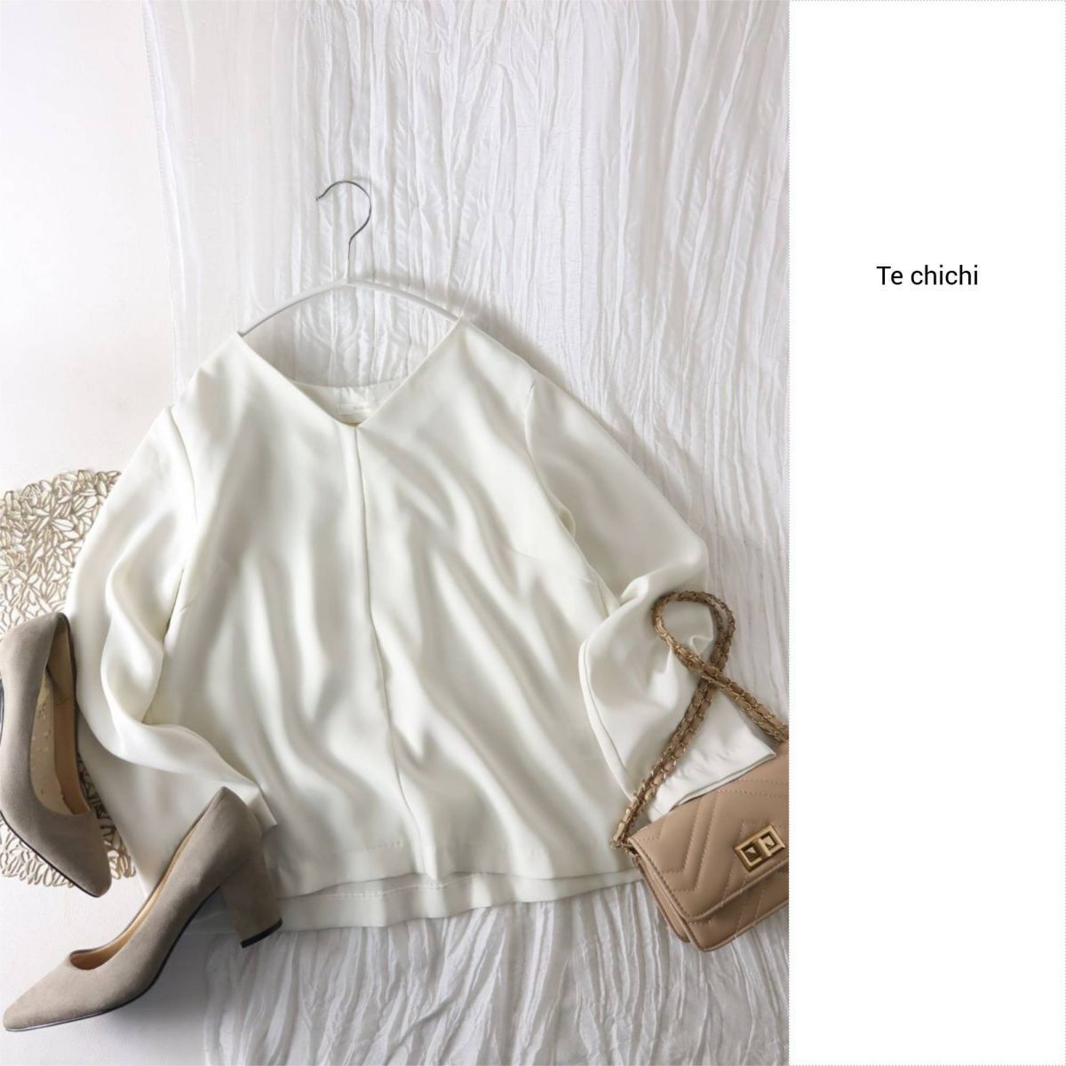 テチチ Te chichi☆洗える ダブルクロスゴールドバーブラウス Fサイズ☆M-B 5680拍卖