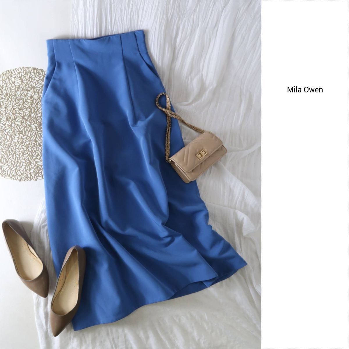 1万☆2022年☆ミラオーウェン Mila Owen☆洗える ハイウエストセミフレアスカート 0サイズ☆M-S 5347拍卖