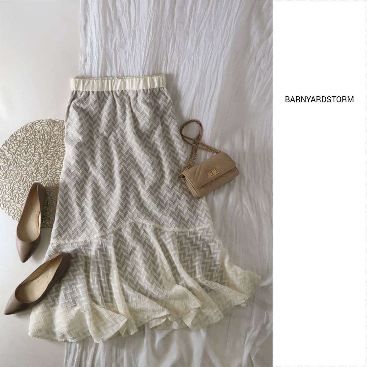 新品☆1.4万☆バンヤードストーム BARNYARDSTORM☆洗える カットジョーゼットスカート Fサイズ☆E-M 4707拍卖