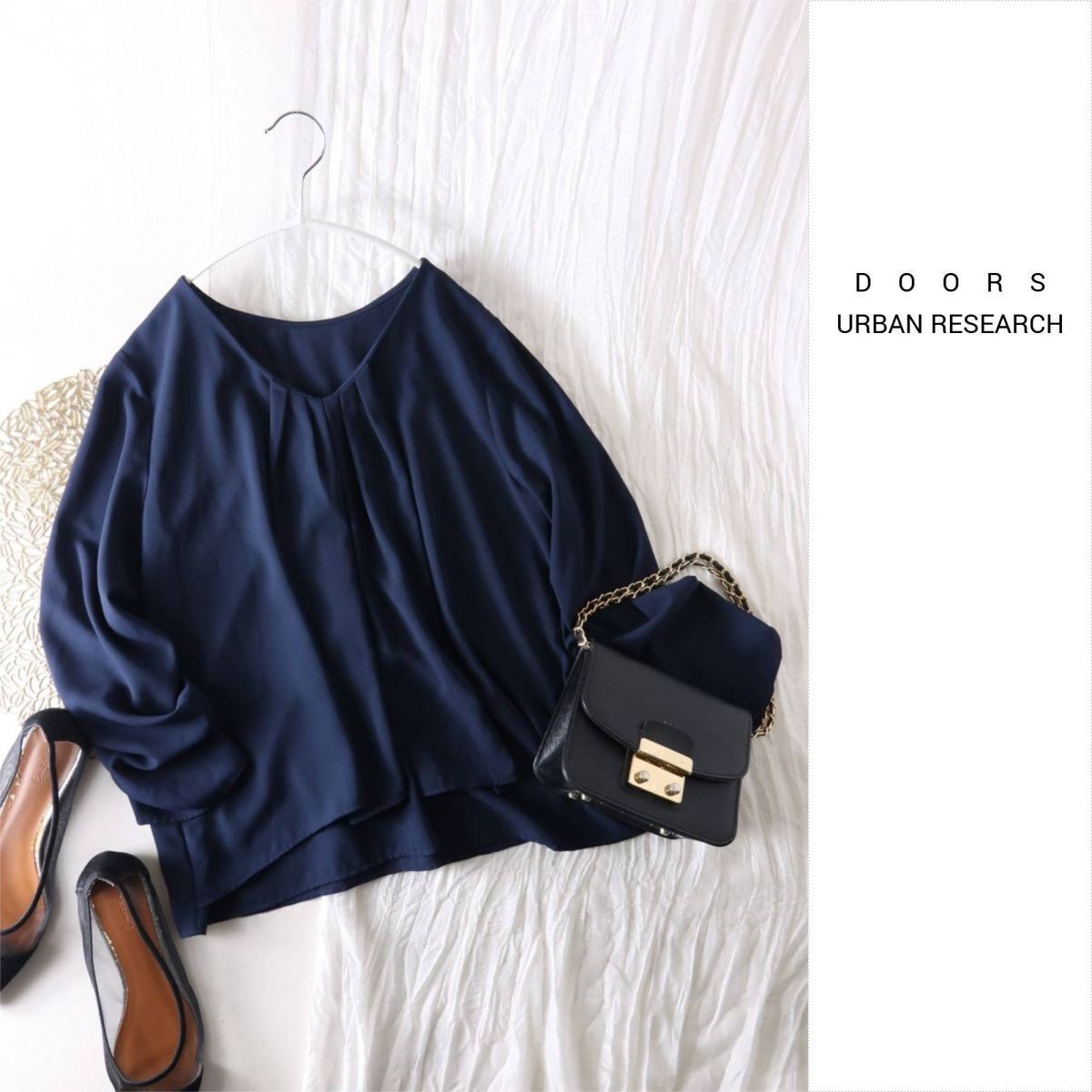 ドアーズ DOORS/アーバンリサーチ☆洗える 2WAYジョーゼットレイヤードブラウス☆A-O 5671拍卖