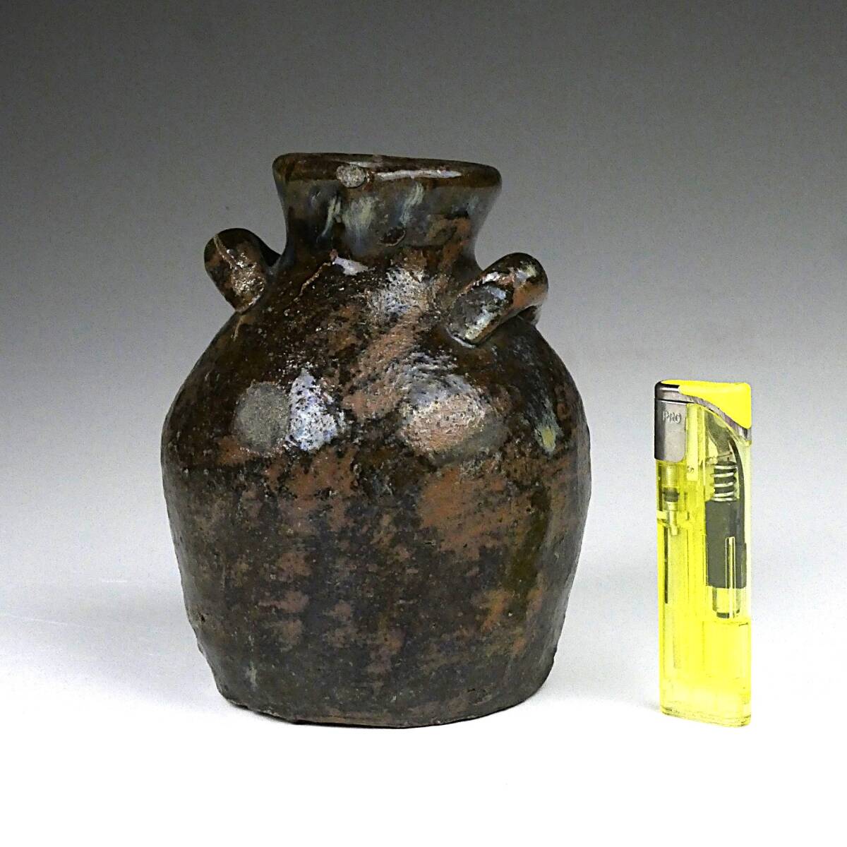 ■越前おはぐろ壺 桃山時代 名品 蹲 花入 酒器 鉄漿壺 お歯黒壺拍卖