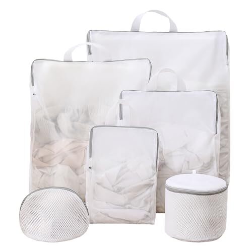 C-取っ手付き6枚セット C(衣類用) Caroeas 洗濯ネット ランドリーネット 6枚セット 3Dウォッシュ バッグ 衣類損傷拍卖