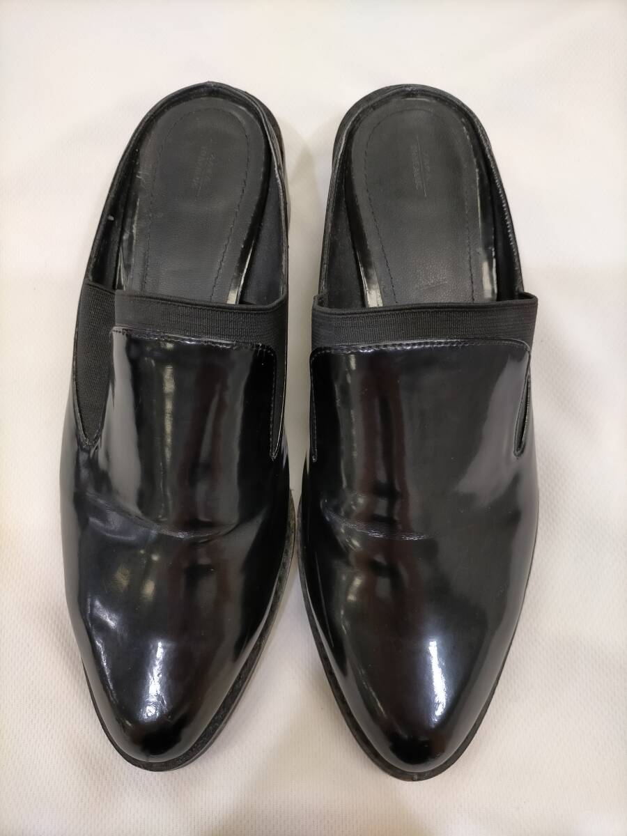ZARA ザラ エナメルミュール ブラック 37(23.5cm相当)レディース拍卖