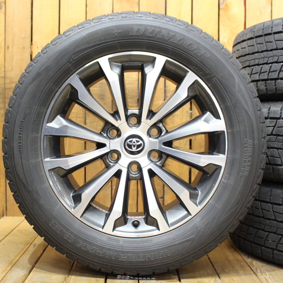 TOYOTA トヨタ ランドクルーザープラド 純正 19インチ 7.5J+25 ダンロップ SJ8 265/55R19 19年製 スタッドレス タイヤホイール 4本SET拍卖
