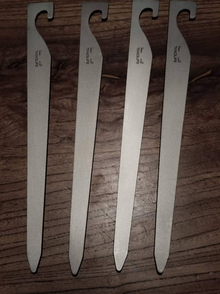 ☆新品未使用品☆TIANDLIFE チタンペグ ペグ チタン 純チタン 24cm 4本セット 一体成型 融接なし 海馬型拍卖