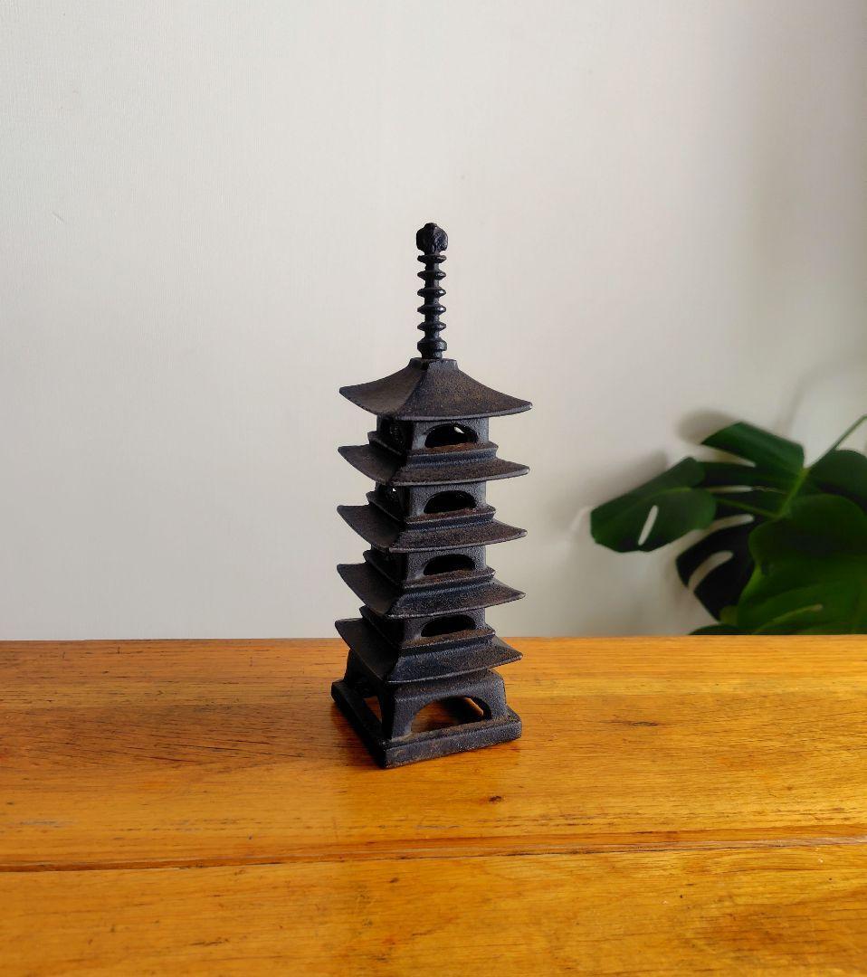 ヴィンテージ 『五重塔』 南部鉄器 置き物 金属製 高さ約22.3cm拍卖