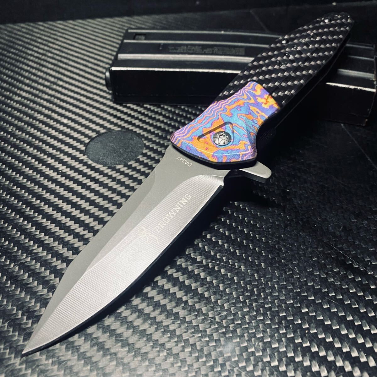 超高品質 折りたたみナイフ アウトドアナイフ キャンプ 刃厚約3mm ハイキング 野外登山 フィッシング 238g拍卖