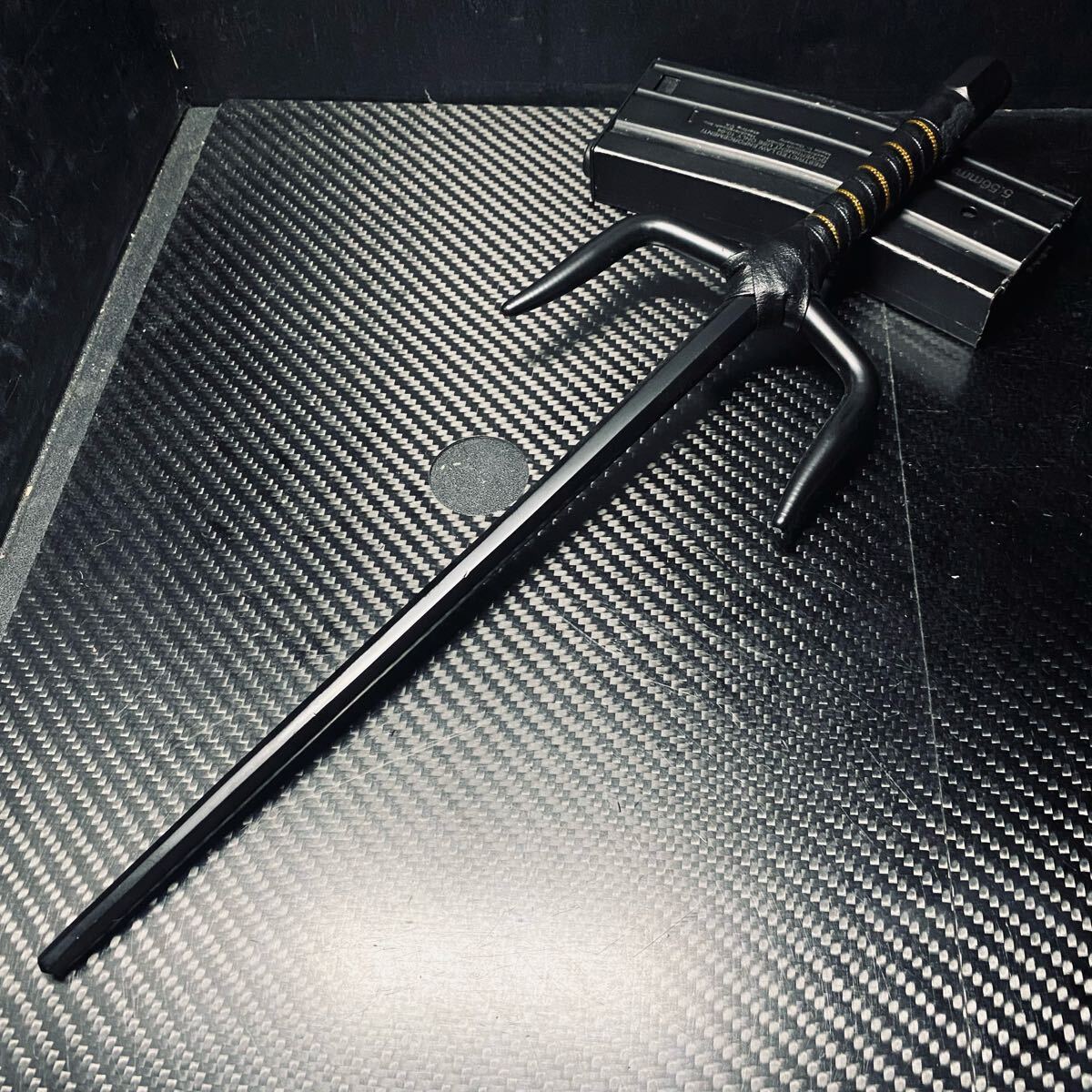 【日本在庫あり 翌日発送 】ステンレス製 アウトドアツール 重419g キャンプ ハイキング 野外登山 EDC 長さ38cm拍卖