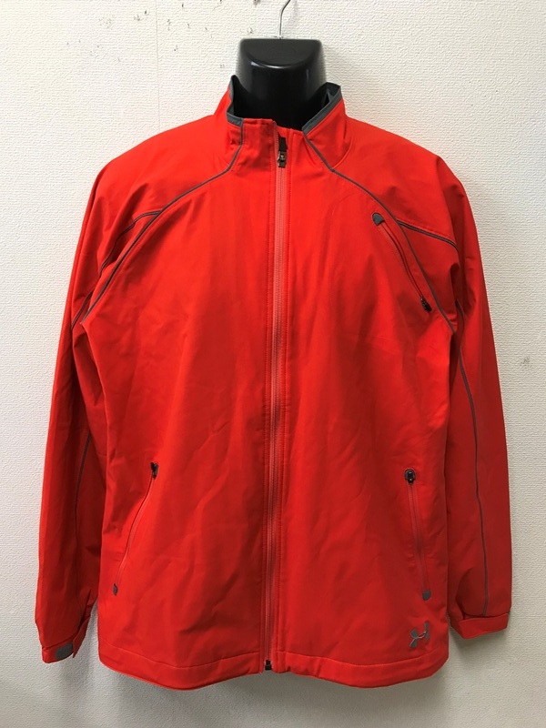 4463 メンズ 【 UNDER ARMOUR ウインドブレーカー ジップアップ 】 サイズ:LG 色:オレンジ拍卖