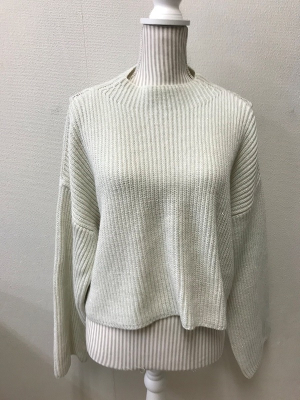 4474 レディース 【 GYDA MARK STYLER 肩出しニットセーター 】 サイズ:F 色:ラメ入りホワイト拍卖
