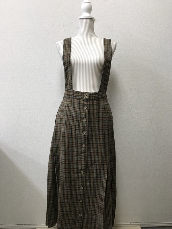 4497 レディース 【 PINK HOUSE 毛100% ジャンパースカート 】 サイズ:表記なし 色:チェックブラウン拍卖