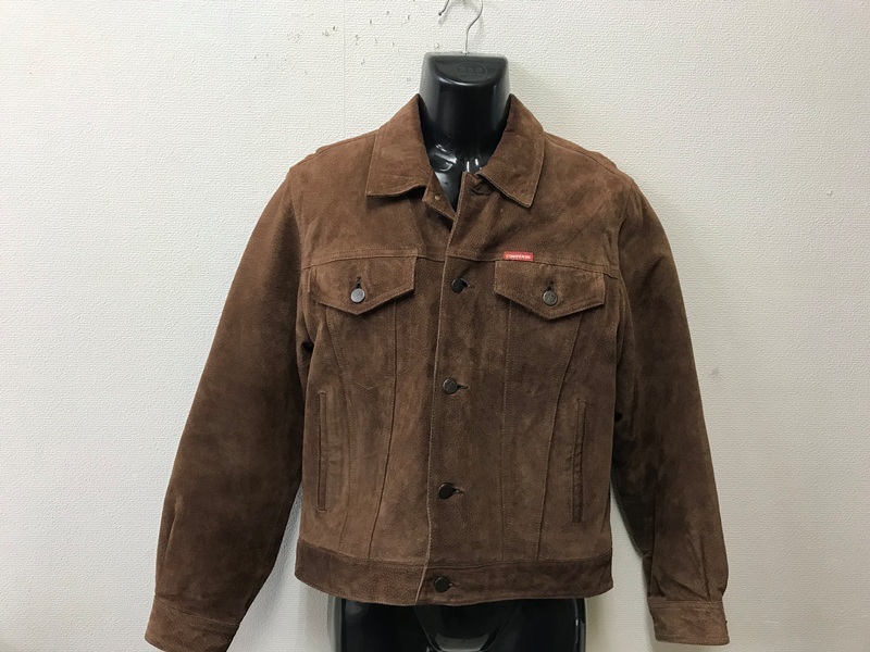 4461 メンズ 【 CONVERSE ALL STAR 豚革 レザー ブルゾン ジャケット】 サイズ:L 色:ブラウン拍卖