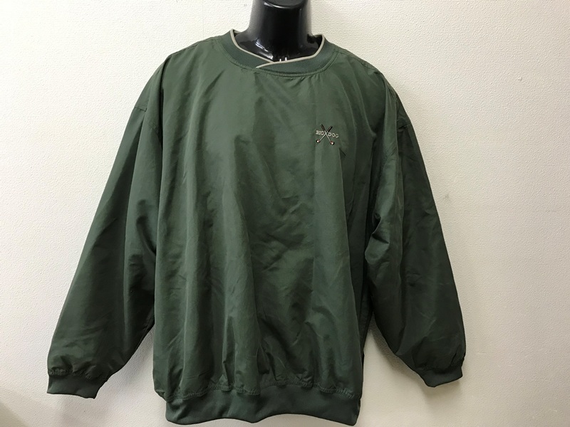 4464 メンズ 【 BIG DOGS GOLF Vネックゴルフウェア 刺ロゴ 】 サイズ:L 色:モスグリーン拍卖