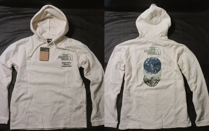 本物正規◆ノースフェイス◆スウェットパーカー E DAY REL■XL■アイボリー UNBLEACHED■新品/アメリカ限定■ICP/裏地起毛拍卖