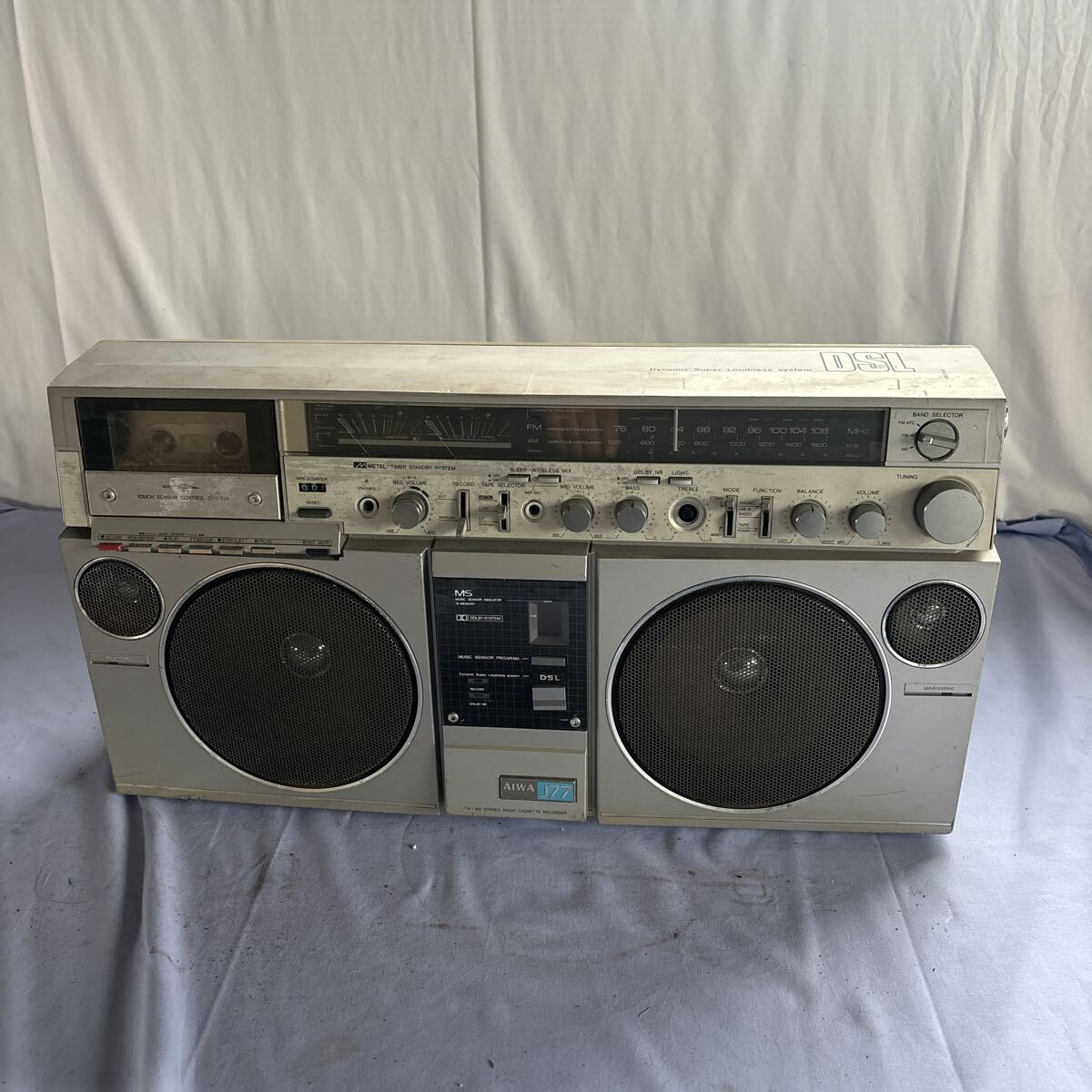 AIWA【CS-J77】2バンドステレオカセットレコーダーラジカセ 昭和レトロ拍卖