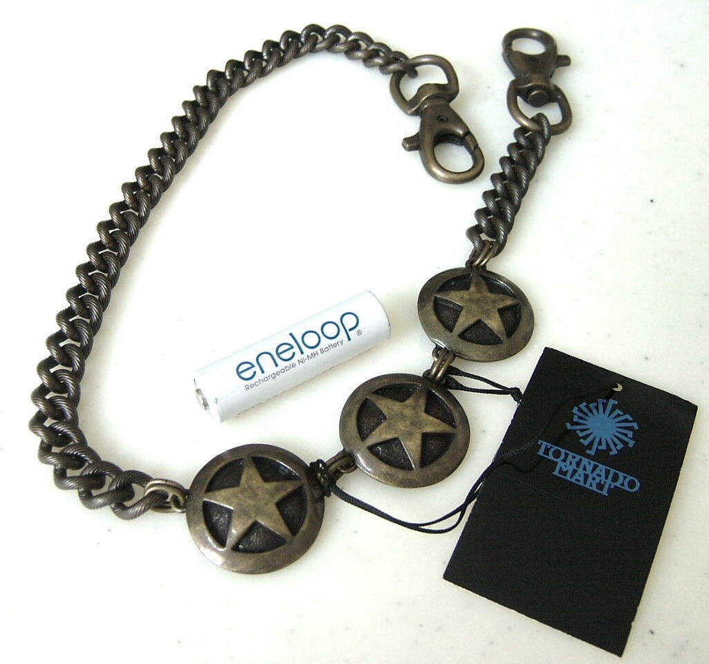 新品 トルネードマート ウォレットチェーン 3連スターコイン 日本製 TORNADOMART拍卖