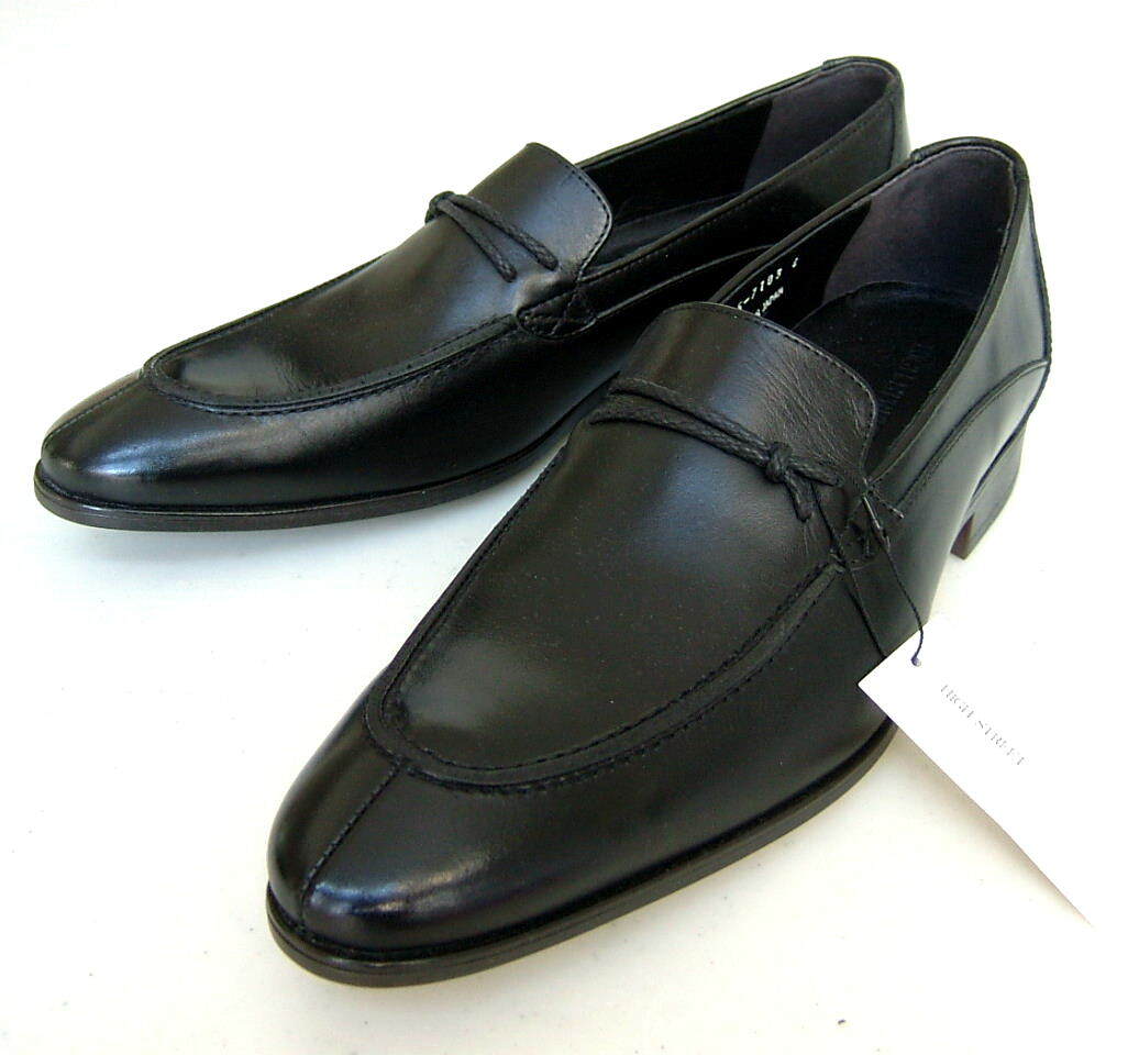 2.9万 新品 ハイストリート 本革レザー スリッポン シューズ L黒 7103拍卖