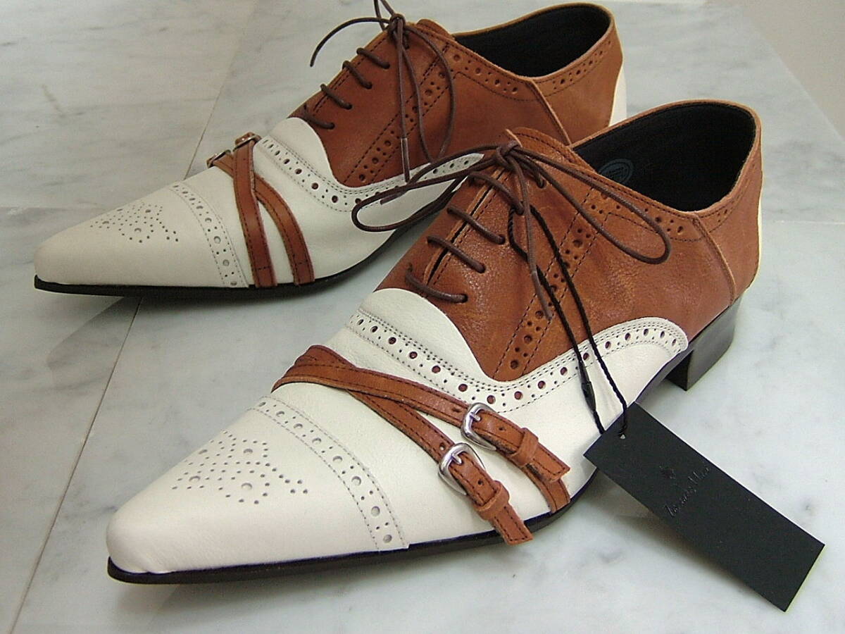 トルネードマート シューズ L レザー 本革 白 茶 新品 4512拍卖