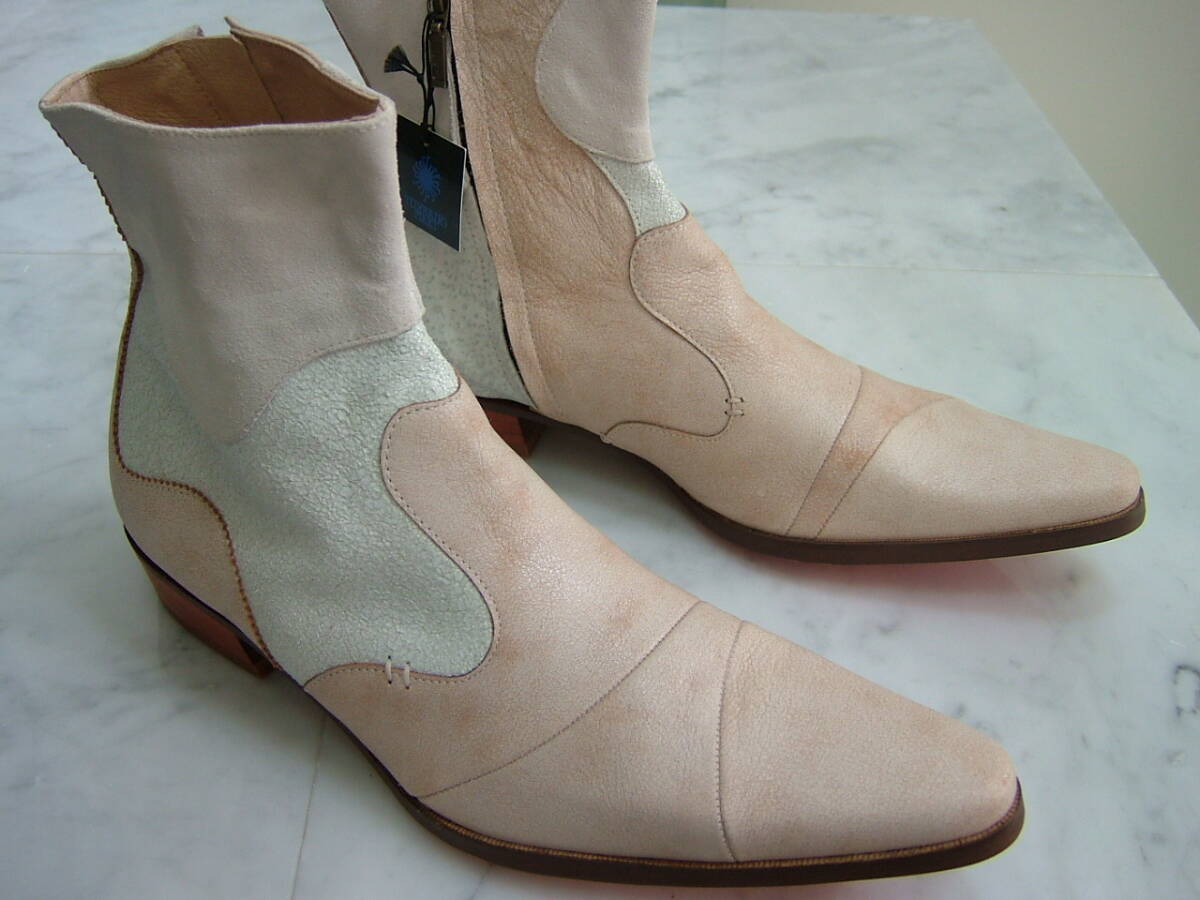 トルネードマート ブーツ M レザー 本革 白 イタリア革底 新品 6103拍卖