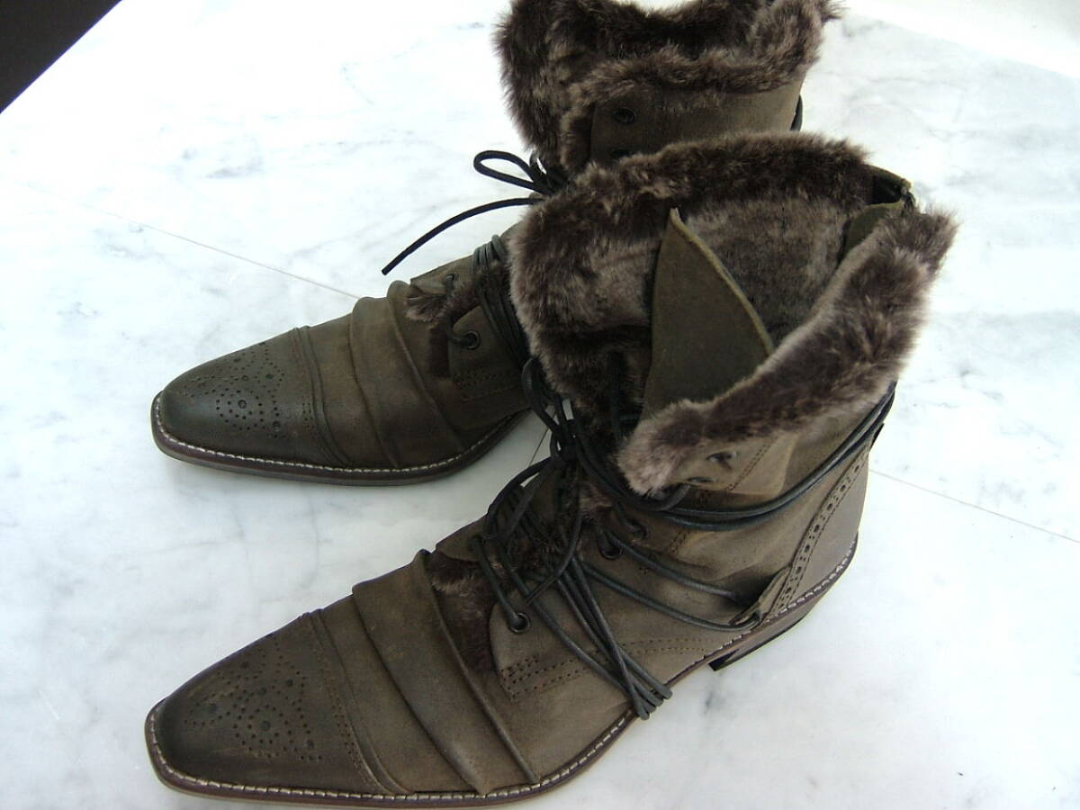 4.7万 新品 トルネードマートL ブーツ レザー本革 ファー TORNADOMART 2507拍卖