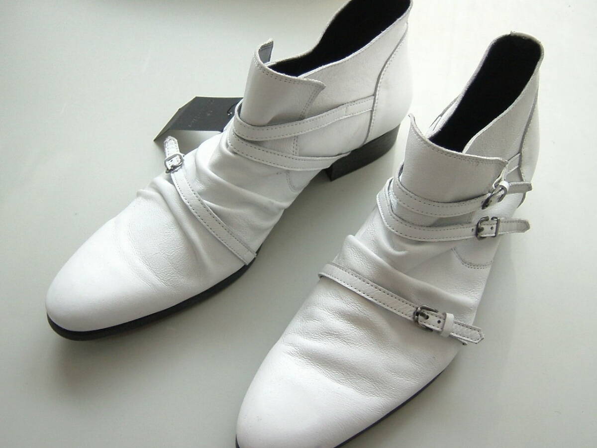 4.2万 新品 トルネードマートS 白レザー本革ブーツTORNADOMART 5504拍卖