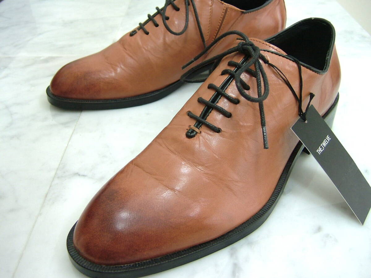 THE TWELVE ザ・トゥエルヴ シューズ 42 M レザー 本革 革底 イタリア 茶 新品拍卖