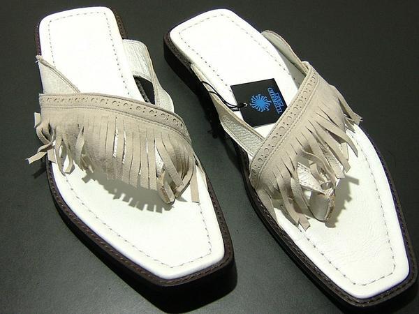 2.5万 新品 トルネードマート 本革レザー サンダル 白 L 6117拍卖