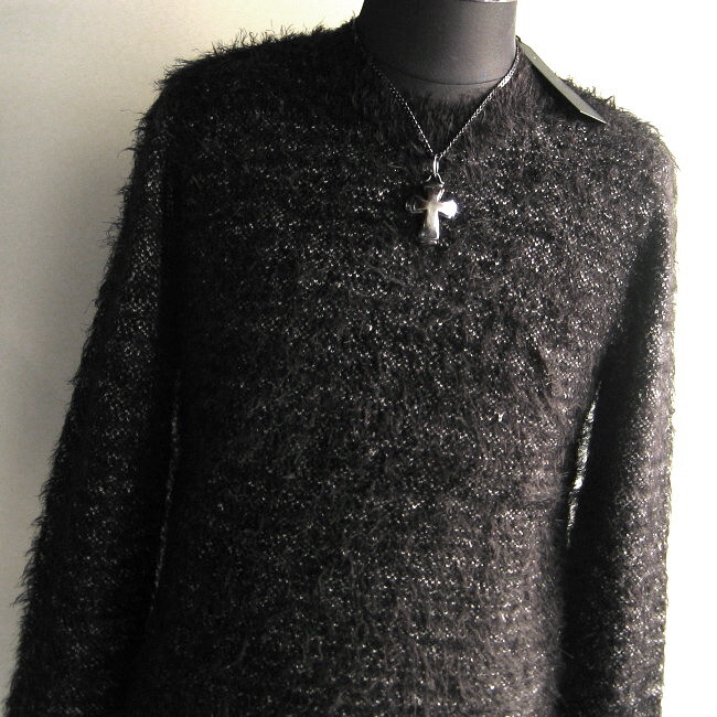 1.8万 新品 L トルネードマート ワイルドフェザーリンクスクルーネックニット ブラック サンプル 599拍卖