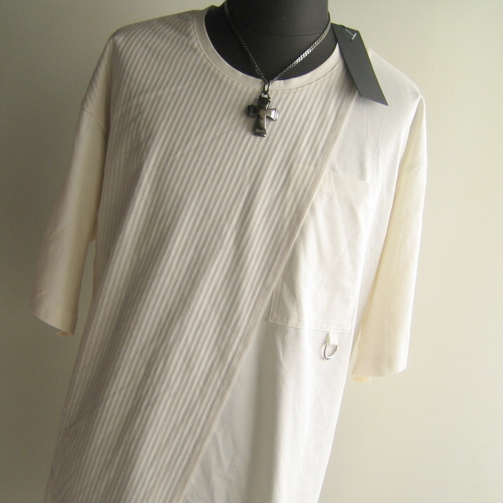 1.3万 新品 L トルネードマート リブハイブリットオーバーポケットTee 半袖 アイボリーホワイト 送料無料 サンプル 693拍卖