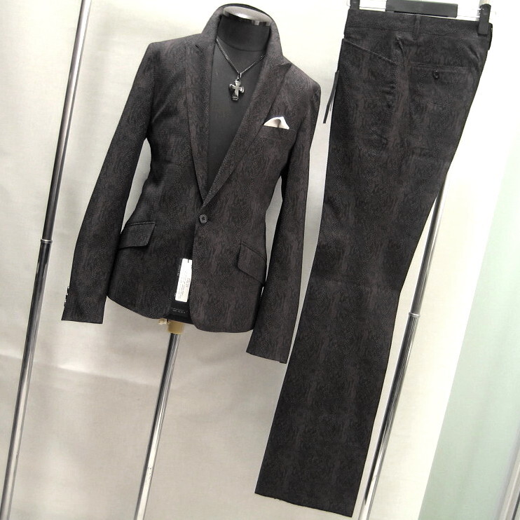 5.2万 新品 S トルネードマート スーツ セットアップ ギンガムサッカー クロコ 東レ EVALET 吸汗 速乾 ブラック 157拍卖