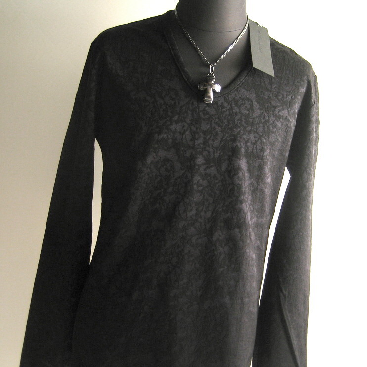 1.1万 新品 L トルネードマート アラベスクジャカード長袖カットソー ブラック サンプル 送料無料 567拍卖