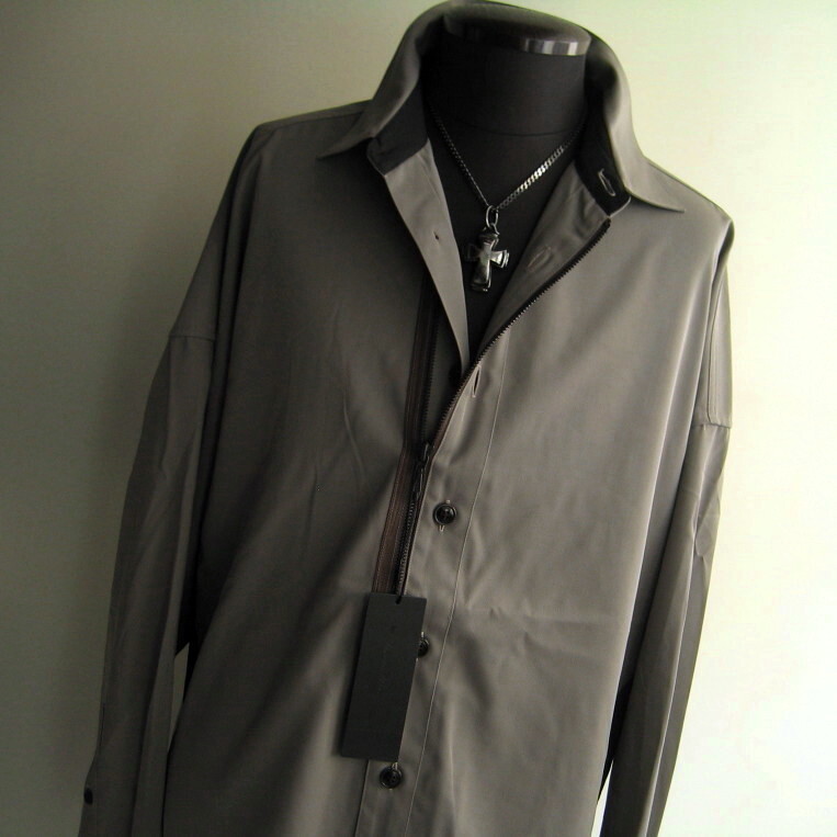 2.4万 新品 L トルネードマート バイカラーZIPシャツ長袖 カーキ 送料無料 サンプル 375拍卖