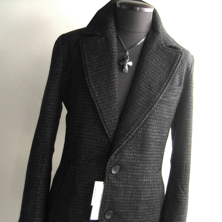 8.1万 新品 ハイストリート S ピークドラペルチェスターコート カノニコ ヴィンテージ Vintage Canonico ブラック 201拍卖