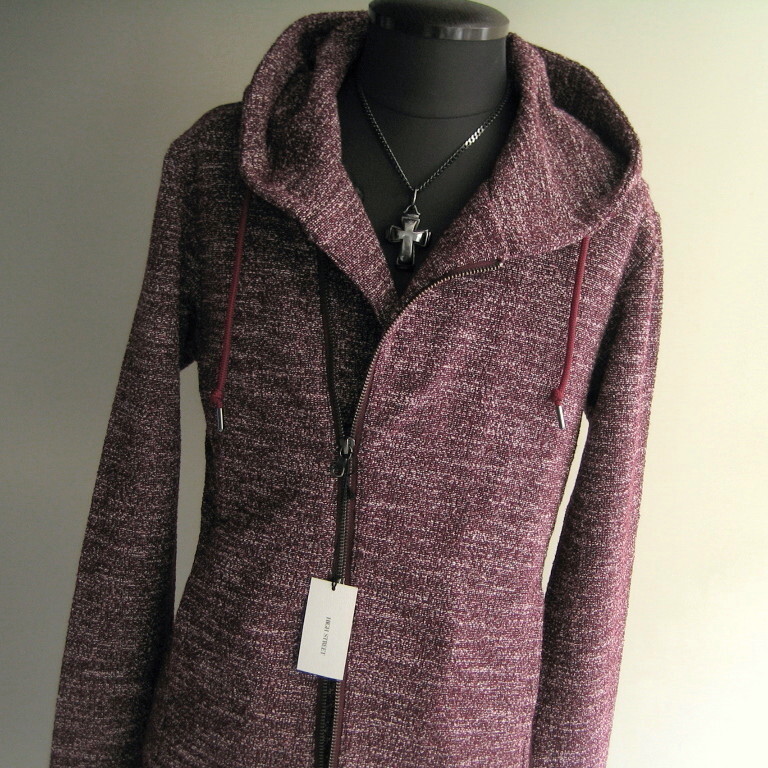 1.6万 新品 L ハイストリート ストレッチ斜めジップパーカー ボルドー サンプル 741拍卖