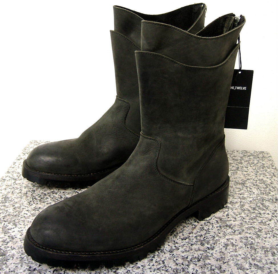 8.8万 新品 THE TWELVE ザ・トゥエルヴ L 43黒ブラック レザー本革ブーツ ビブラム底 シューズ靴拍卖