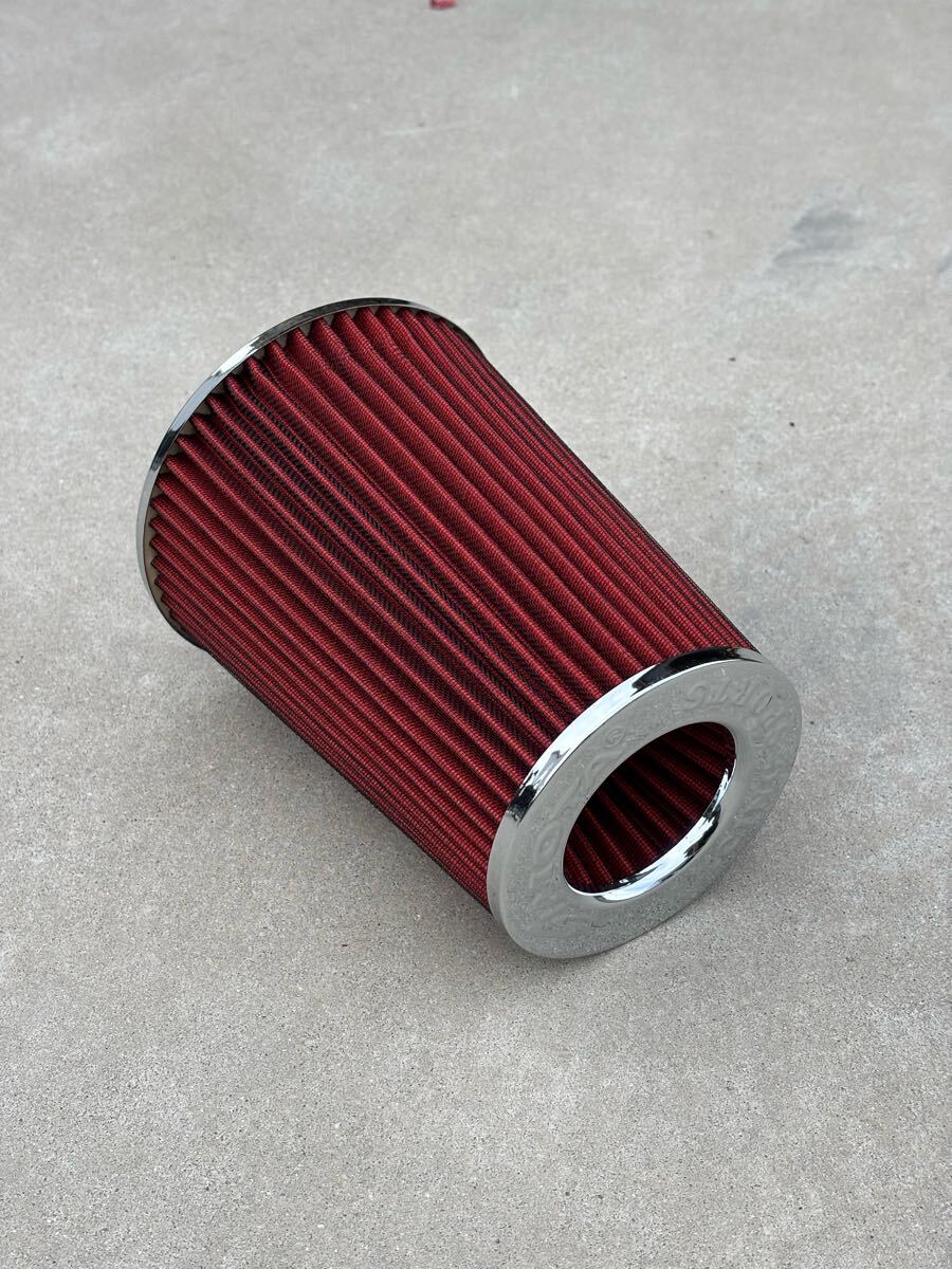 【新品】汎用 エアクリーナー インテーク 76mm 吸気効率アップ ホースバンド付き レッド エアフィルター拍卖