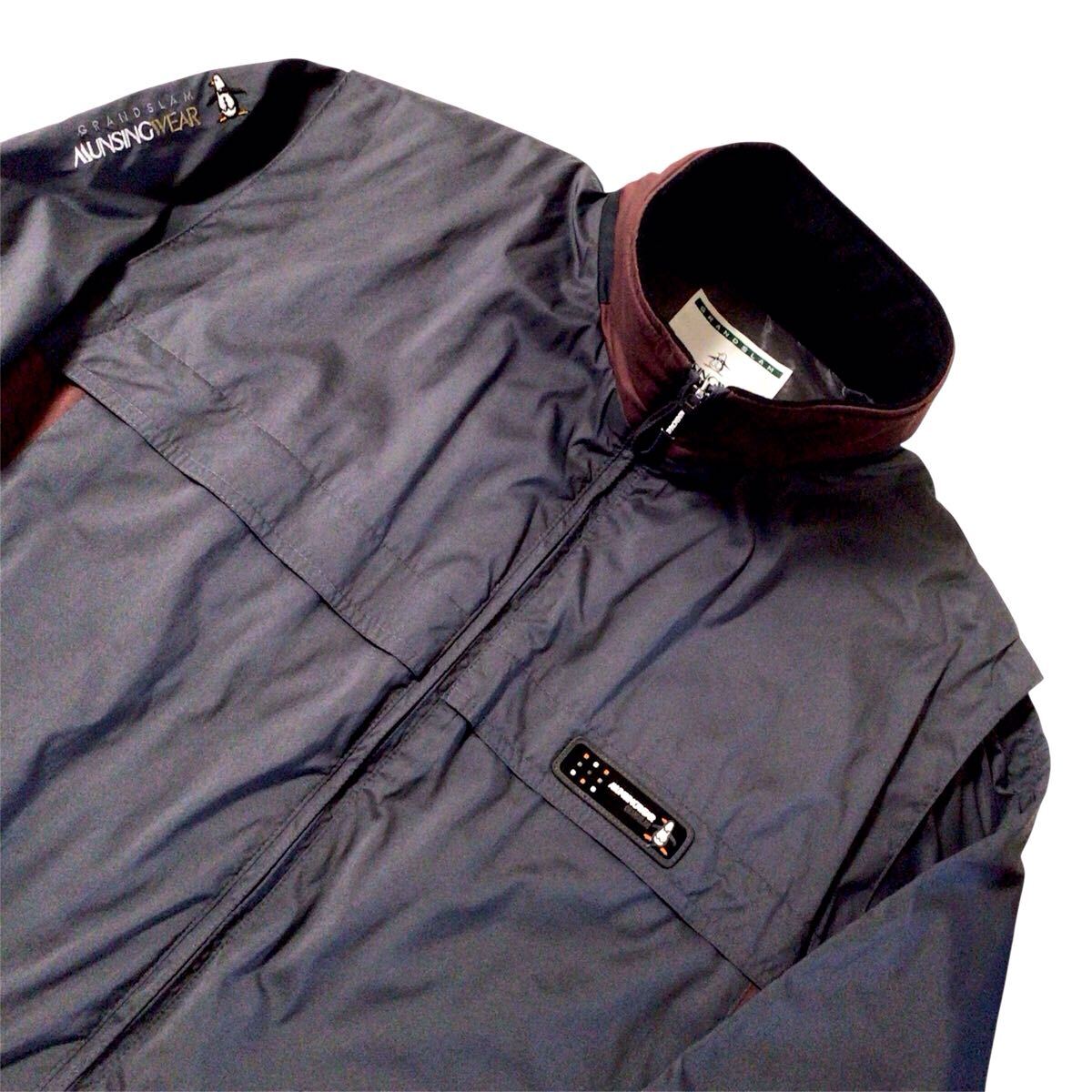 美品☆munsingwear/マンシングウェア☆ダウンジャケット☆ダウン70%/防寒/ペンギン刺繍/ウインドブレーカー/ゴルフウェア/グレー/M拍卖