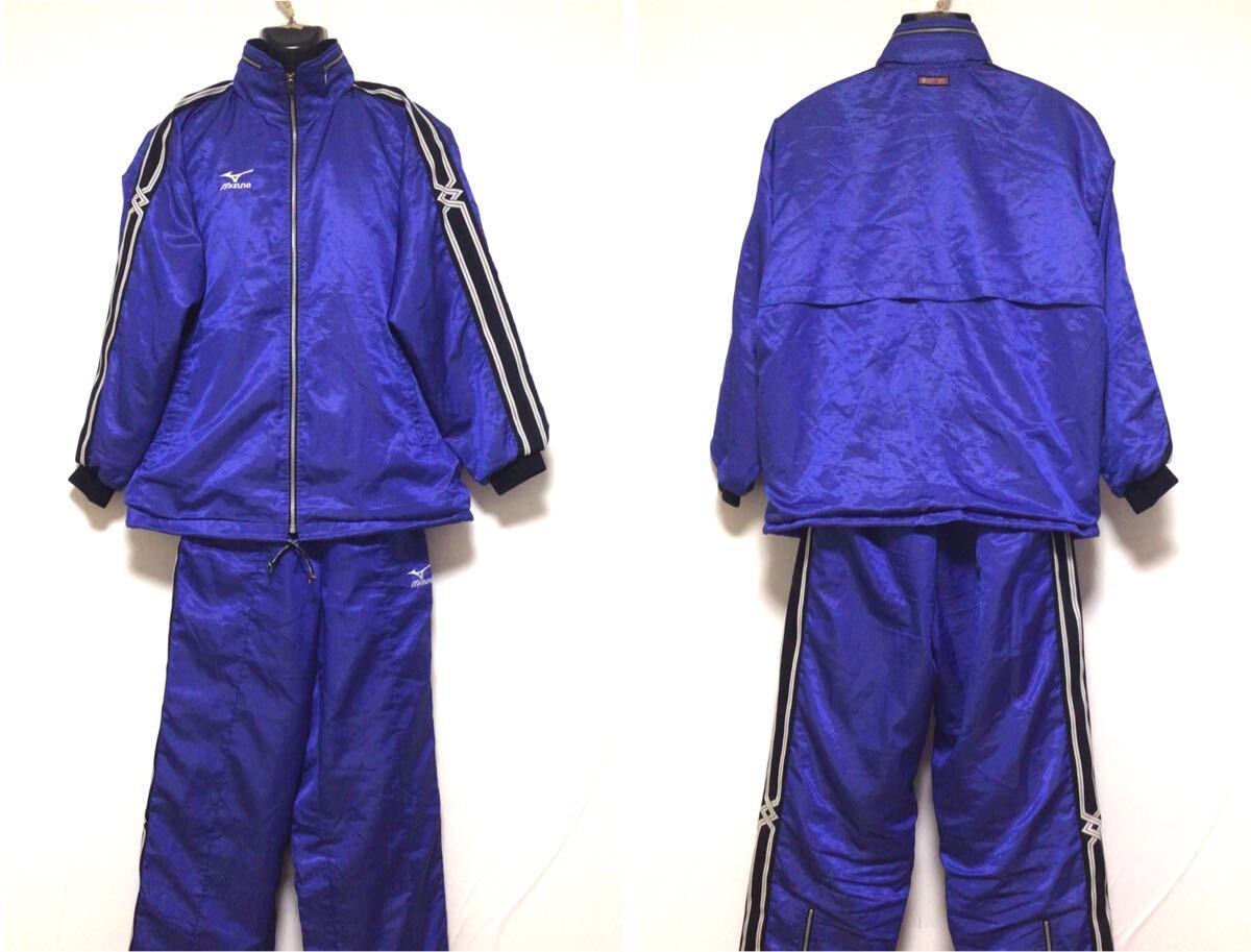 MIZUNO/ミズノ☆ブレスサーモ☆ウインドブレーカー☆セットアップ/上下セット☆裏地付き/防寒/ジャージ/青/L拍卖