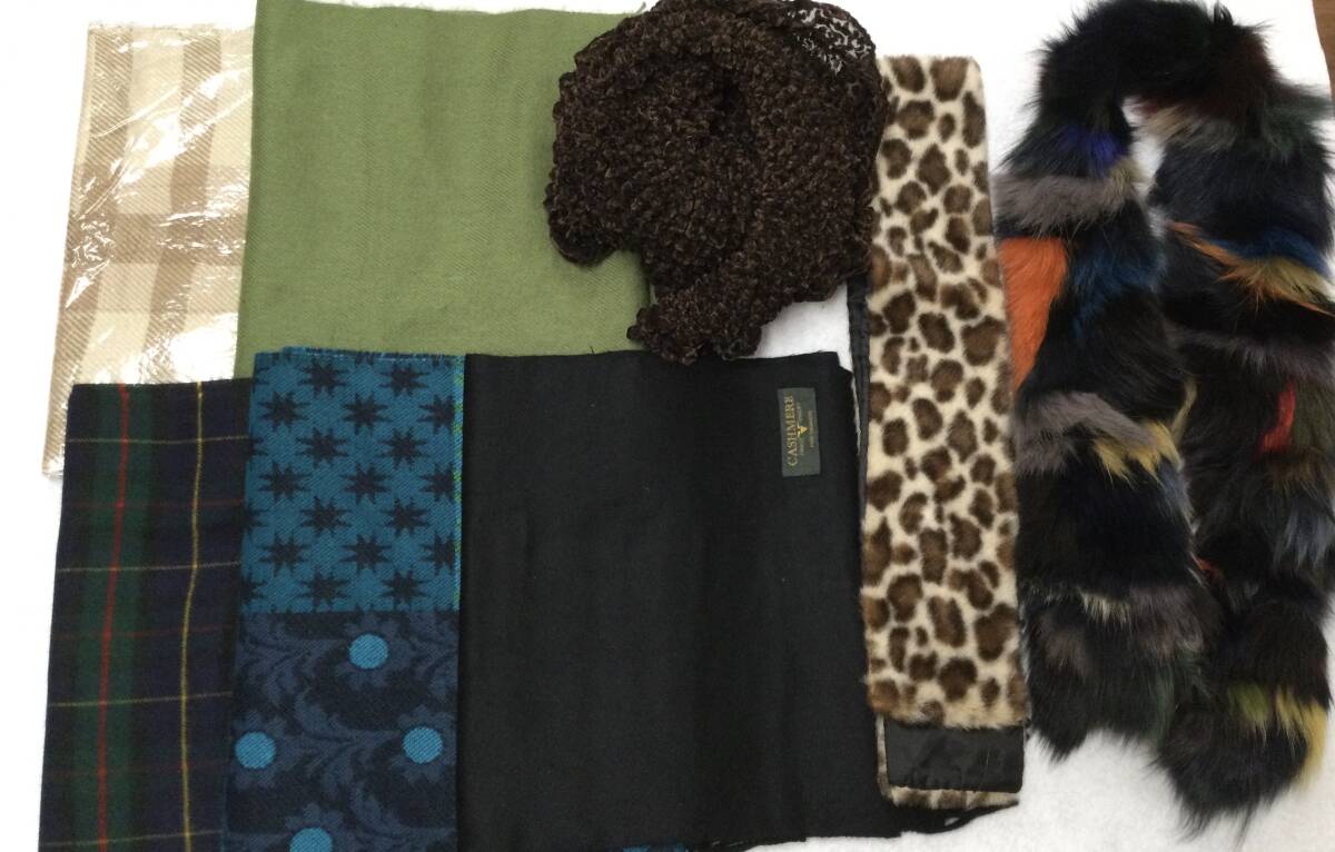 【大量】マフラーまとめて8点セット fortuna valentino・ロペピクニック他 ファー ストール カシミヤマフラー他 服飾小物 衣料品 現状品 拍卖