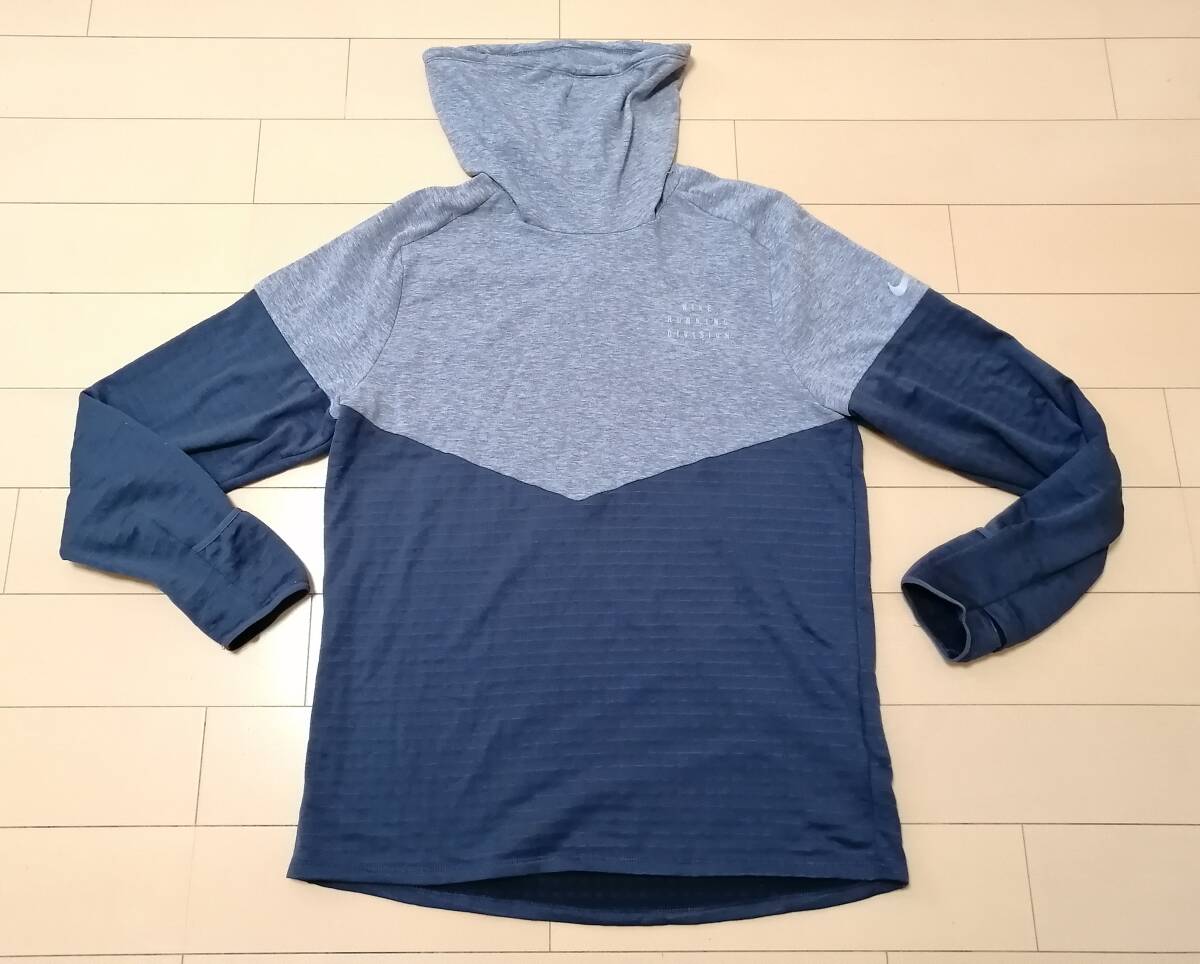 【中古メンズLサイズ】NIKEナイキ正規品 ランディビジョンRunningDivision スフィアエレメントトップ、ネイビーブルー・グレー、DV8111-437拍卖