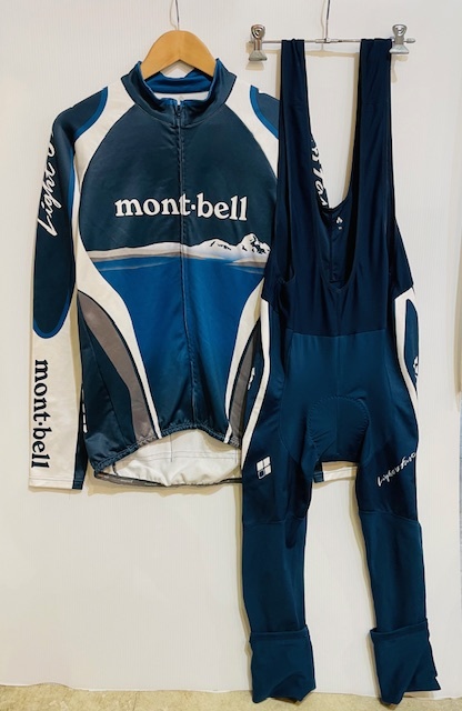 mont-bell モンベル ウィックロン WIC.サイクル ロングスリーブ ジャージ &サイクルプリント ビブ パンツ 上下セット XL サイクリング拍卖