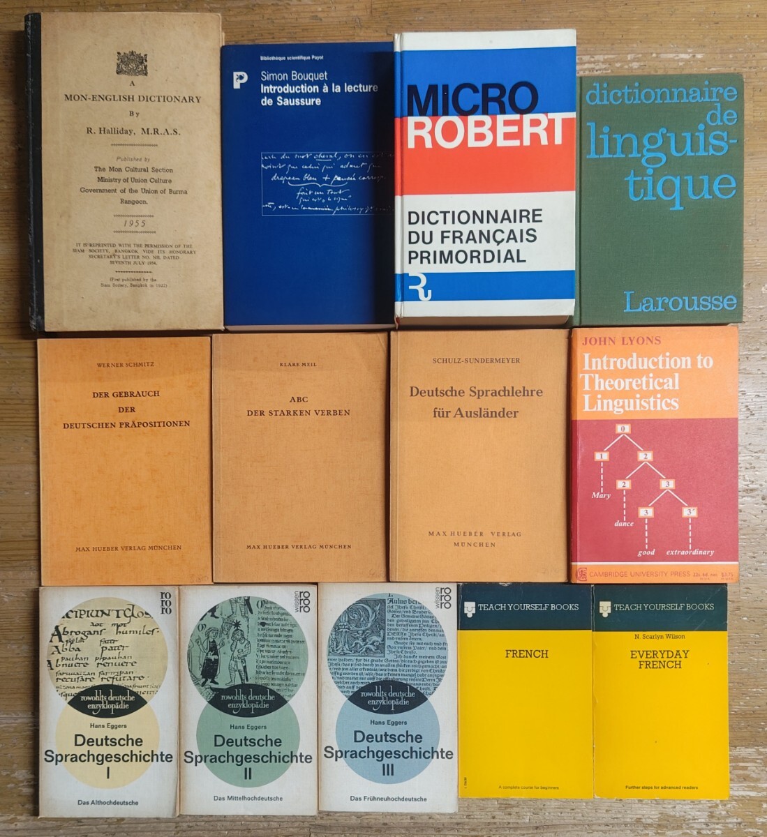 y1123-8.モン語辞書 他 言語学 洋書まとめ/辞典/MON-ENGLISH DICTIONARY/ドイツ語/フランス語/フェルディナン・ド・ソシュール拍卖