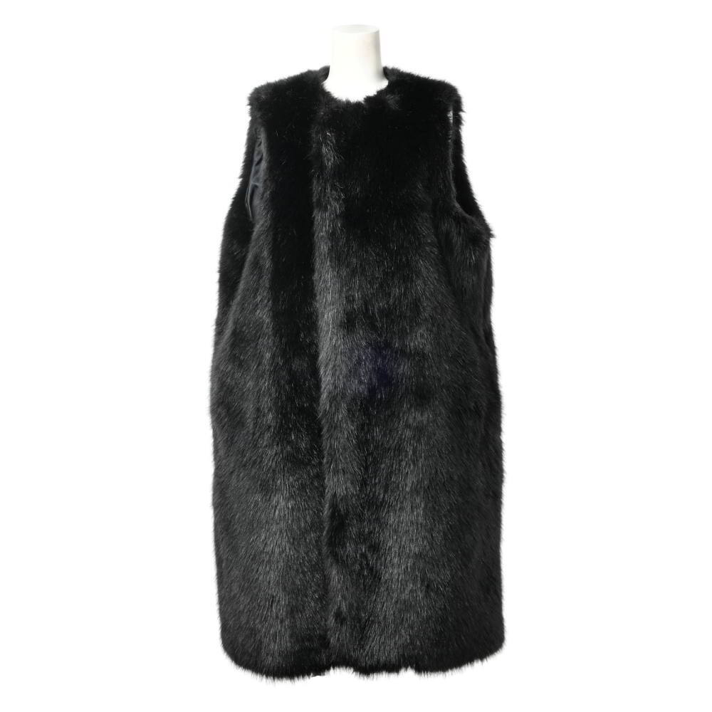 美品 COMME des GARCONS COMME des GARCONS RD-C010 フェイクファー ロング ベスト コムデギャルソン KL4BAQS297拍卖