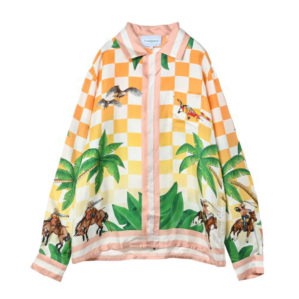 未使用 Casablanca シルク プリント オープンカラーシャツ M マルチ カサブランカ KL4BAC2S97拍卖